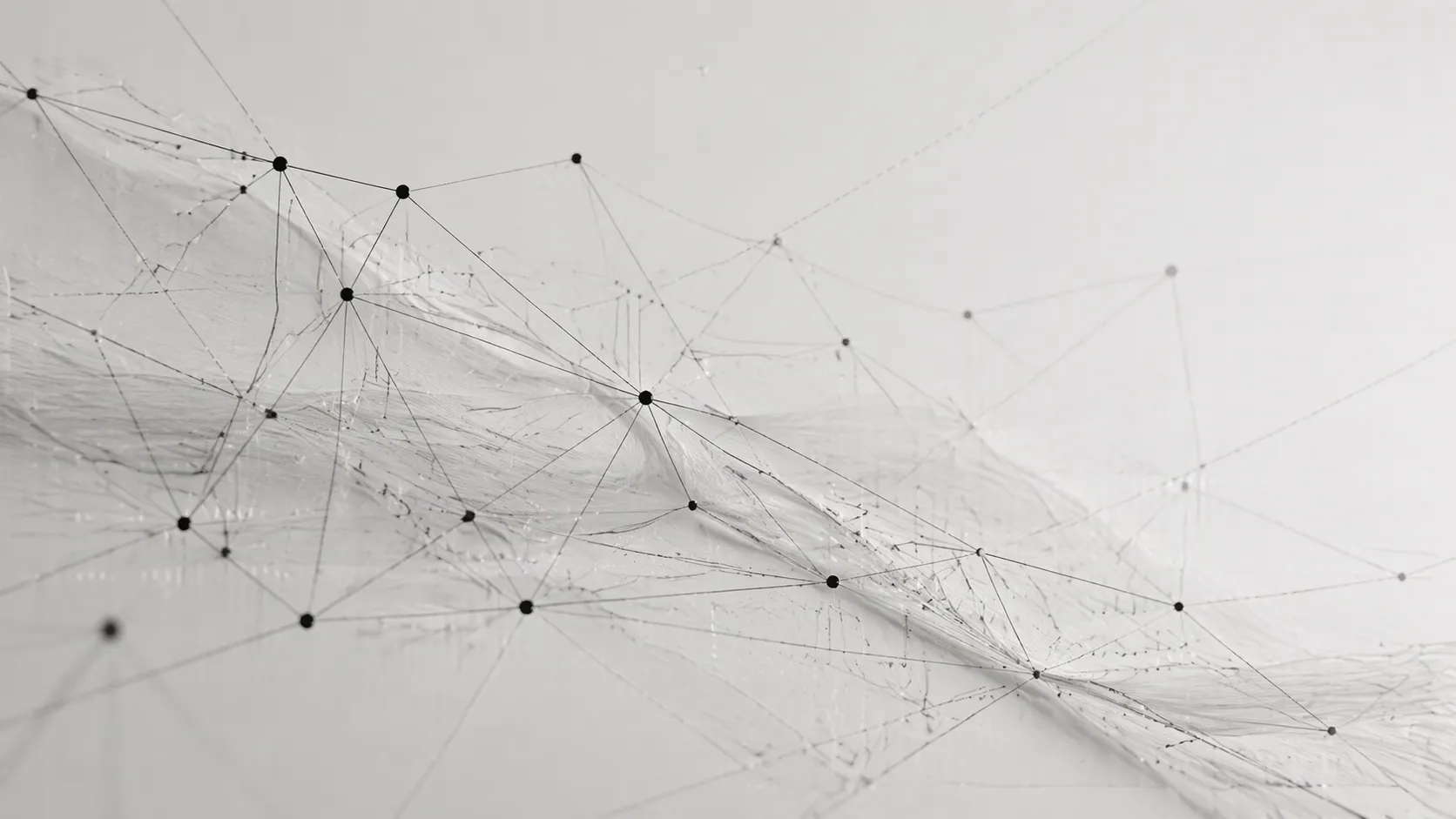 Red abstracta de conexiones en blanco y negro